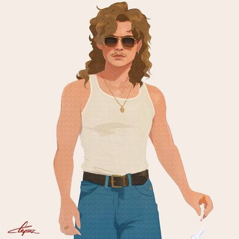 Stranger Things Billy Hargrove by Crystal-Jade Vaughan, crystaljadevaughan, Dacre Montgomery, Season 3, fanart, fan art Dacre Montgomery Stranger Things, Stranger Things Billy Hargrove, Stranger Things Billy, Stranger Things Sticker, Billy Hargrove, Dacre Montgomery, Stranger Danger, Billy Boy, Stranger Things Steve