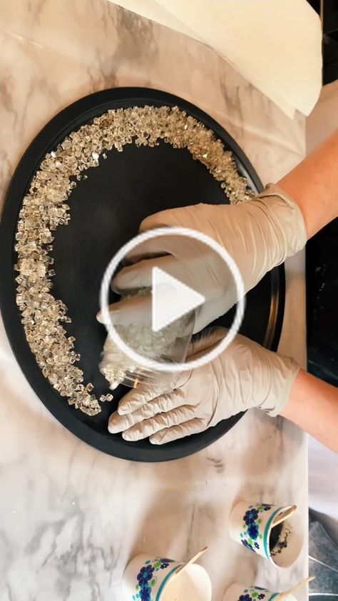 Abstract Amber(@abstract.amber) on TikTok: Trying out a geode resin tray! #resin #resinart #geode #resingeode #epoxy #epoxyart #epoxypour #fyp #foryoupage #art #paint #mixedmedia Round Geode Resin Art, Round Resin Tray, Geode Resin Tray, Tray Resin, Geode Resin, Amber Resin, Geode Art, Resin Tray, Spray Foam