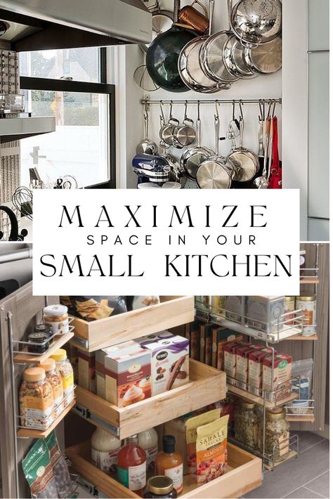 Kitchen Efficiency Ideas, Kitchen Organization Small Apartment, Kitchen With No Drawers Storage Ideas, Galley Kitchen Space Savers, Small Galley Kitchen Organization, How To Add More Counter Space Small Kitchens, Small Kitchen Cupboard Design Ideas, Space Saving In Kitchen, How To Create More Space In A Small Home