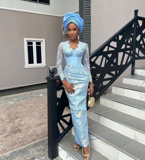 Unique and Best Ways to Style Your Aso-Ebi Fabrics. - Ladeey Latest Lace Gown Styles Aso Ebi, Lace Gown Styles Aso Ebi, Asoebi Lace Styles Classy, Gown Dress For Women, Lace Gown Dress, Lace Styles For Wedding, Latest Lace Styles, Asoebi Lace Styles, Aso Ebi Dresses