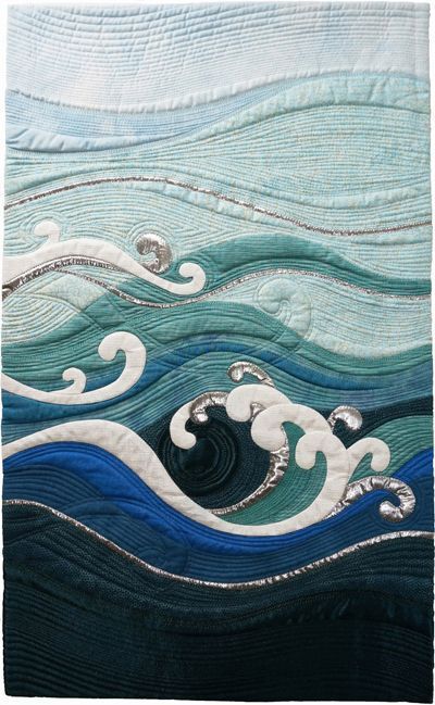 Patchwork, Woman Waistcoat, Ocean Waves Quilt, Coastal Quilts, Quilt Collection, Ocean Quilt, Nautical Quilt, Beach Quilt, Sea Quilt