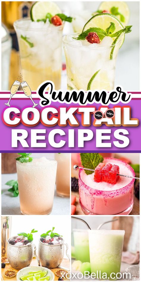 Best summer cocktail recipes Essen, Cocktail Recipes Tequila, Wine Slushies, Cocktail Recipes Whiskey, Summer Sangria, Wine Slushie, Refreshing Summer Cocktails, Brunch Drinks, Refreshing Drinks Recipes