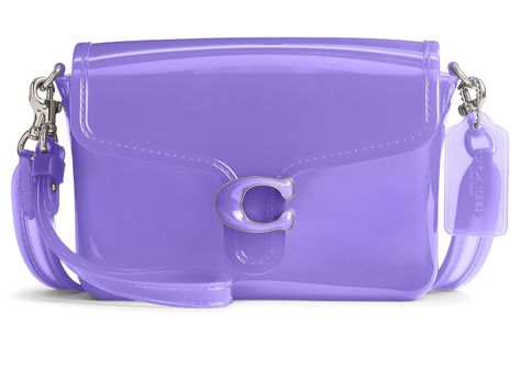 PRICES MAY VARY. Jelly Pushlock closure Detachable wrist strap Detachable strap with 21 1/2" drop for shoulder or crossbody wear 8 3/4" (L) x 5 3/4" (H) x 3" (W) Purple Purses, Hand Bags For Women, Blue Coach, Purple Purse, Jelly Bag, Handbag Essentials, Fashion Moodboard, Back Bag, Handbag Heaven