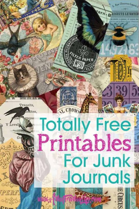 Free Junk Journal Printables, Free Junk Journal, Junk Journal Printables, Journal Printables Free, Handmade Journals Diy, Smash Journal, Diy Journal Books, Printable Collage Sheet, Free Vintage Printables