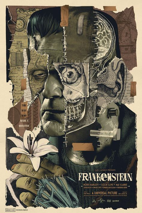 Opera Posters Vintage, Frankenstein Asthetic, Frankenstein Anatomy, Frankenstein Art Illustrations, Frankenstein Collage, Frankenstein Sketch, Opera Artwork, Frankenstein Aesthetic, Frankenstein Illustration