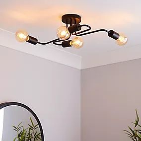 Lounge Ceiling Lights, Nursery Bohemian, Celing Light, Grunge Bedroom, Low Ceiling Lighting, Relaxing Bathroom, Ceiling Light Fittings, Black Ceiling Lighting, Natural Nursery