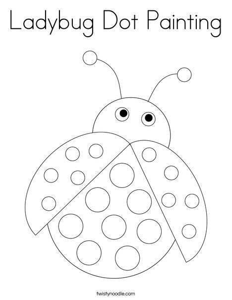 Ladybug Dot Painting Coloring Page - Twisty Noodle Ladybug Dot Art, Dot Painting Coloring Pages, Ladybug Coloring Page Free Printable, Dot Art Free Printable, Ladybug Preschool Activities, Dot Coloring Pages Free Printable, Dobber Art, Dot Painting For Kids, Grouchy Ladybug Activities