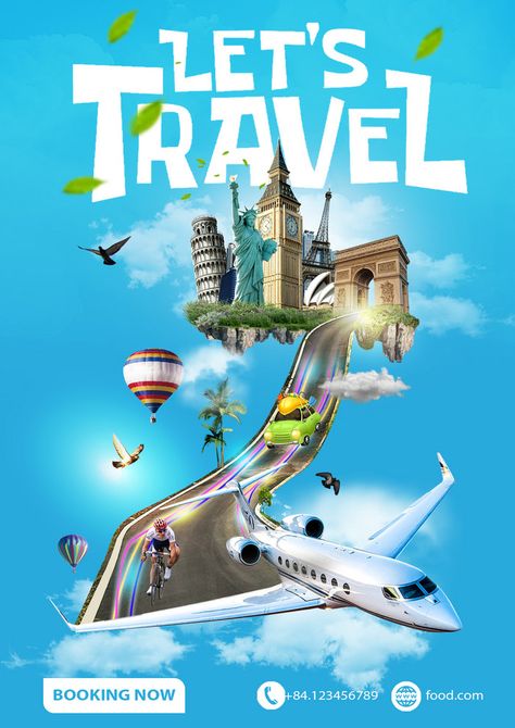 Travel Standee Design, Travel Poster Design Advertising, Travel Poster Design Graphics, Plane Poster, Travel Advertising Design, Travel Advertisement, Travel Outfit Airport, Standee Design, Travel Creative