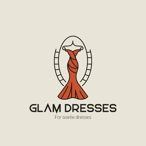 Couture, Logo For Dress Shop, Mezon Dresses Logo, Logo Dress Shop, Dress Shop Logo, Perfume Branding, Clothing Logo Design, Vintage Brands, Arabic Logo