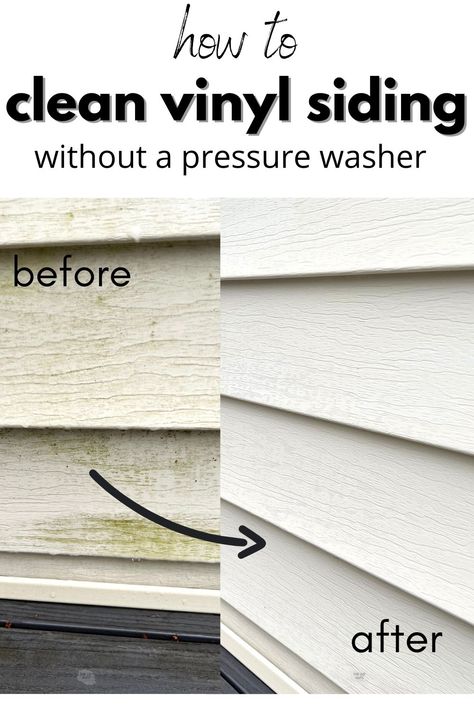 Best Homemade Vinyl Siding Cleaner (Eco-Friendly) Clean House Exterior, How To Clean Mold Off Vinyl Siding, Best Way To Clean Vinyl Siding, White House Deck Ideas, Diy Vinyl Siding Cleaner, Cleaning Siding On House, Cleaning Vinyl Siding On House, House Washing Solution Exterior, Vinyl Siding Cleaner Diy