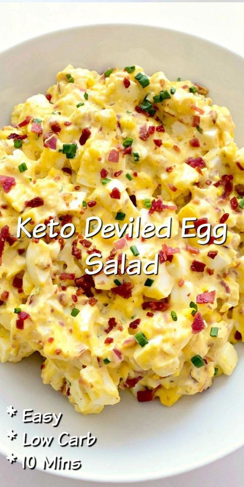 Keto Egg Salad, Deviled Egg Salad, Keto Deviled Eggs, Resep Diet Sehat, Desayuno Keto, Comidas Keto, Holiday Side Dish, Resep Diet, Holiday Side