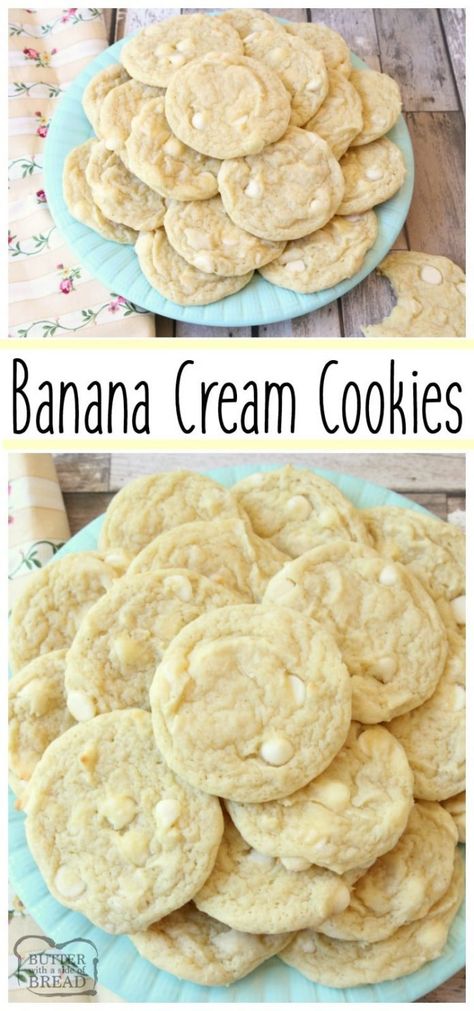 Easy Pudding, Banana Cookie, Banana Cookie Recipe, Pudding Cookies Recipes, Easy Puddings, Cream Cookies, Pudding Cookies, Läcker Mat, Sweet Cookies