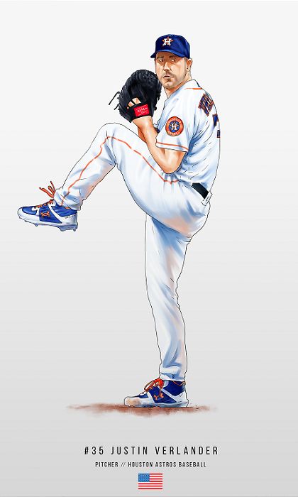 Sports Artwork, Baseball Drawings, Vision Training, King Josiah, Houston Astros Baseball, Mlb Wallpaper, Nike Art, Justin Verlander, Astros Baseball