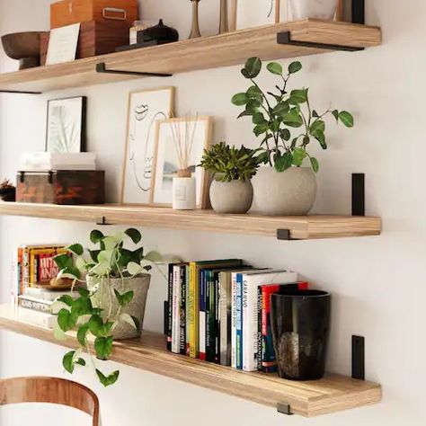 Search for Floating Shelves | Discover our Best Deals at Bed Bath & Beyond Living Pequeños, Floating Shelves Living Room, Shelf Decor Living Room, Decoracion Living, Inspire Me Home Decor, Living Room Shelves, Room Shelves, Ideas Home Decor, Decoration Inspiration