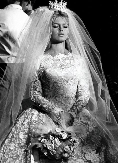 Brigitte Bardot in “Come Dance With Me”, 1959 Movie Wedding Dresses, Helen Rose, Wedding Dress Costume, Katharine Ross, Bridgette Bardot, Best Costume Design, Bridget Bardot, Iconic Weddings, Wedding Movies