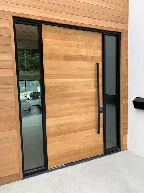 This door is oozing with luxury style Entry Front Door, Glass Sliding Barn Door, Mid Century Modern Door, Contemporary Entry Doors, Entry Door Handle, Barn Door Interior, Modern Entry Door, Entry Door Handles, Modern Exterior Doors