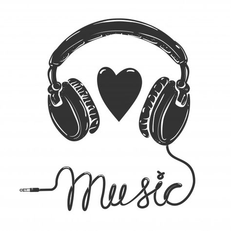 I love music. headphones with text  on w... | Premium Vector #Freepik #vector Cool Wallpapers Music, Musical Wallpaper, Note Music, Music Notes Art, Music Drawings, Tapeta Galaxie, Buku Skrap, Music Headphones, Music Images