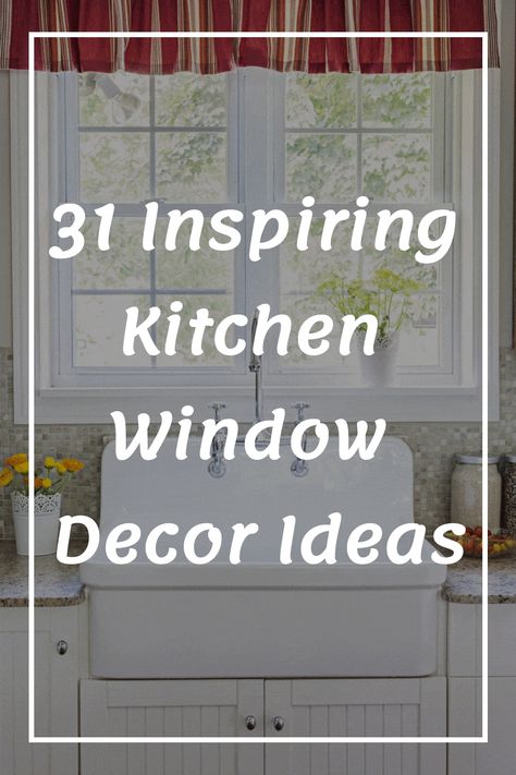 31 Inspiring Kitchen Window Decor Ideas Kitchen Window Frame Over Sink, Windows For Kitchen Ideas, Unique Kitchen Windows, Frosted Kitchen Window, Kitchen Window Ledge Decor Over Sink, Diy Kitchen Window Shelf, Window Treatments Over Kitchen Sink, Deep Windowsill Ideas, Above Sink Decor Window