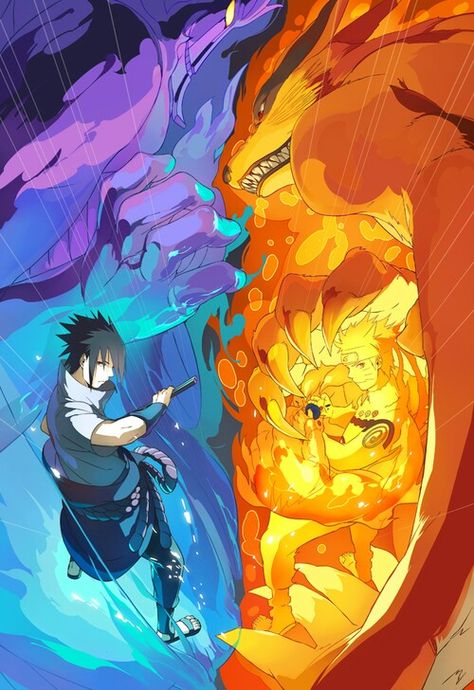 Sasuke susanoo and Naruto with Kurama Sasuke Vs, Susanoo Naruto, Naruto Y Sasuke, Naruto Shippudden, Naruto Minato, Naruto Vs Sasuke, Naruto And Sasuke Wallpaper, Naruto Vs, Desen Anime