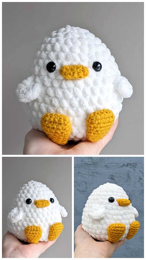 Easy Beginner Crochet Stuffed Animals, Chunky Crochet Animal Pattern, Free Easy Crochet Animal Patterns For Beginners, Farm Animal Amigurumi Free Pattern, Free Crochet Patterns For Plushies, Free Chicken Amigurumi Pattern, Quick Crochet Plush, Spirited Away Amigurumi, Velvet Yarn Amigurumi Free Pattern