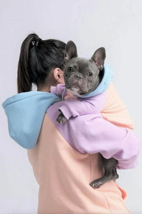 Best Matching Dog and Owner Sweaters and Hoodies – 9 Brands to Know - feat. the Cotton Candy Hoodie via Spark Paws (Image: Spark Paws) Matching Owner And Dog Outfits, Dog Owner Matching Outfits, Matching Outfits Dog And Owner, Dog Sweatshirts & Hoodies, Matching Outfits For Dog And Owner, Matching Dog Outfits, Dog And Owner Matching Outfits, Cute Dog Clothes For Females, Dog Matching Outfits