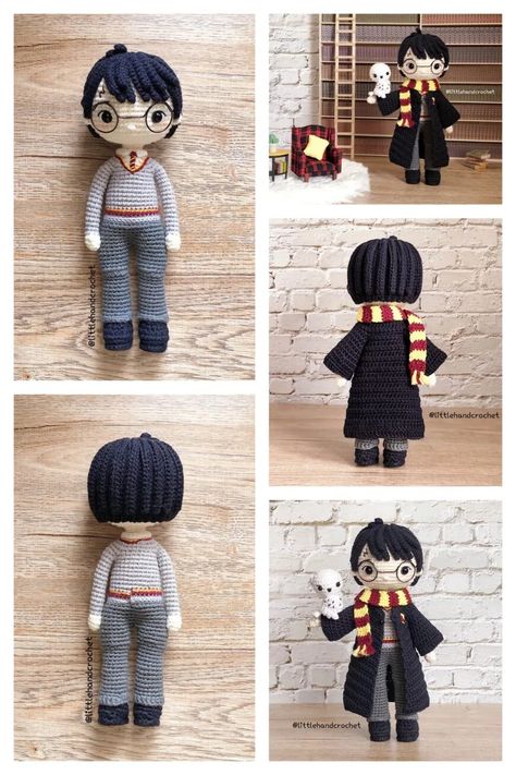 Amigurumi Harry Potter Free Pattern - 1 13 Amigurumi Harry Potter, Harry Potter Free, Harry Potter Dolls, Harry Potter Crochet, Crochet Amigurumi Patterns, Dobby Harry Potter, Crochet Panda, Pola Amigurumi, Pola Sulam