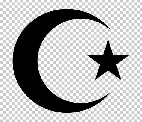 Islam Moon And Star, Islam Moon, Symbols Of Islam, Crest Tattoo, Black And White Circle, Islam Symbol, Moon Png, Lion Family, Islamic Caligraphy Art