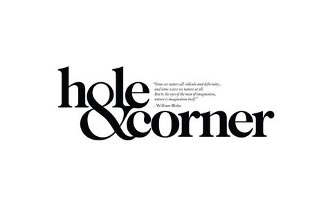 A corporate identity for Hole & Corner magazine that keeps the & sign as the center that creates a ligature between the two words of the brand. A gorgeous, minimalist design by Andreas Neophytou, the creative director of Spring Studio. Podcast 101, Ampersand Logo, Logos Typography, Best Logos, Type Inspiration, Typographic Logo, Typography Layout, Typography Letters, Design Typography