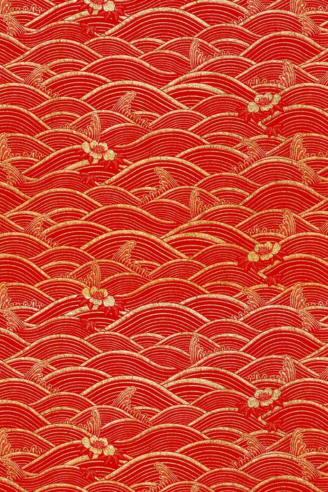 Oriental wave pattern red Chinese background | free image by rawpixel.com / Boom Japanese Pattern Background, Chinese Wave Pattern, Red Chinese Background, Cny Background, Chinese Patterns Traditional, Vietnamese Pattern, Chinese Pattern Design, Chinese New Year Wallpaper, Chinese Motifs