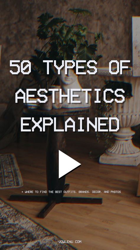 Looking for your next aesthetic? Check out this massive list of types of aesthetics. Plus, where to find the best outfits, brands, decor, and photos. Types Of Aesthetic List, Types Of Aesthetics Outfits, Different Clothing Aesthetics Types, Different Aesthetics Fashion Types, All Aesthetic Types List, Types Of Academia Aesthetic, List Of Aesthetics Types, Names Of Aesthetics Styles, The Different Aesthetics