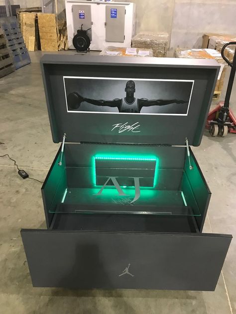 Giant Jordan Inspired Shoebox Color changing LED lights with | Etsy Jordan Shoe Box Storage, Giant Shoe Box Storage, Big Shoe Box, Giant Shoe Box, Shoe Box Design, Shoe Box Storage, Color Changing Led Lights, Hat Organization, Hat Storage