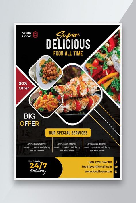 Super Delicious Resturant Food Flyer Design#pikbest# Best Graphics Design, Poster Design For Restaurant, Restaurants Flyer Design, Food Design Ideas Poster, Flyer Design For Graphic Designer, Flyers Ideas Design, Food Design Background, Flyer For Graphic Designer, Fliers Design Flyers Food