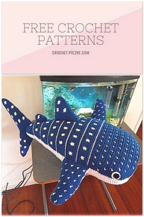 Amigurumi Patterns, Whale Shark Crochet, Crochet Ocean Animals, Crocheted Shark Pattern, Shark Crochet, Cozy Critters, Amigurumi Shark, Amigurumi Whale, Crochet Instagram