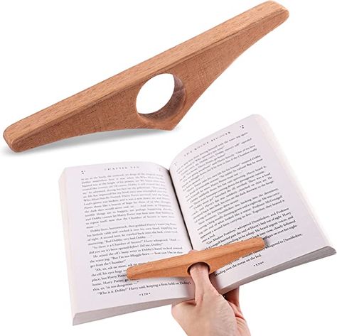 Wooden Book Accessories, Book Holder Ideas, Book Page Holder, Thumb Book, Wooden Book Stand, Page Holder, Gifts For Book Lovers, Book Holder, Book Stand