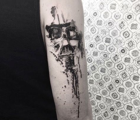 Darth Vader tattoo by Thomas Acid | Photo 22033 Tattoo Sleeve Sketch, Star Wars Tattoo Ideas, Darth Vader Tattoo Design, Sleeve Sketch, Vader Tattoo, Darth Vader Tattoo, Star Trek Tattoo, Anatomical Tattoos, Inside Of Arm Tattoo