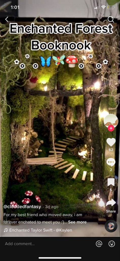 Book Nook Twilight, Enchanted Forest Book Nook, Booknook Ideas Forest, Twilight Book Nook, Booknook Forest, Fairy Book Nook, Forest Book Nook, Booknook Ideas, Fairy Garden Books