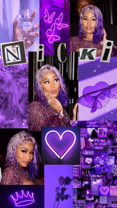 Melanin Barbie Wallpaper, Niki Manaj Astetic Wallpaper, Nicki Minaj Purple Aesthetic, Bad Girl Wallpaper Iphone, Nicki Minaj Wallpaper Iphone, Nicki Wallpaper, Girl Wallpaper Iphone, Wallpaper Tumblr Aesthetic