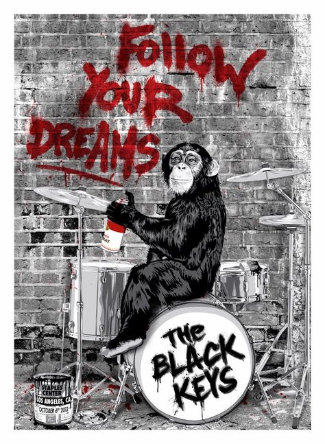 The Black Keys Poster, Images Pop Art, David Zinn, Concert Poster Art, Mr Brainwash, Black Keys, Amazing Street Art, The Black Keys, Tour Posters