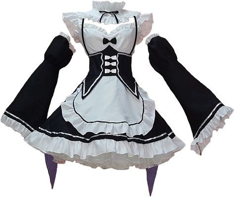 Dress With Socks, Maid Outfit Cosplay, Maid Outfit Anime, Mode Emo, Costume Anime, Dress With Stockings, Maid Cosplay, Maid Outfit, Anime Cosplay Costumes