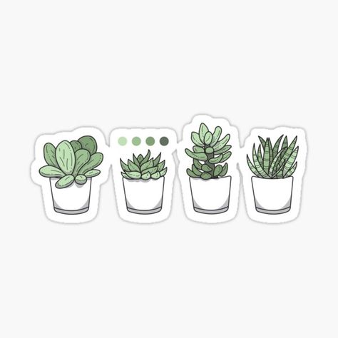 Green Aesthetic Stickers, Potted Succulents, Stickers Redbubble, Stickers For Sale, Aesthetic Stickers, Green Aesthetic, Green