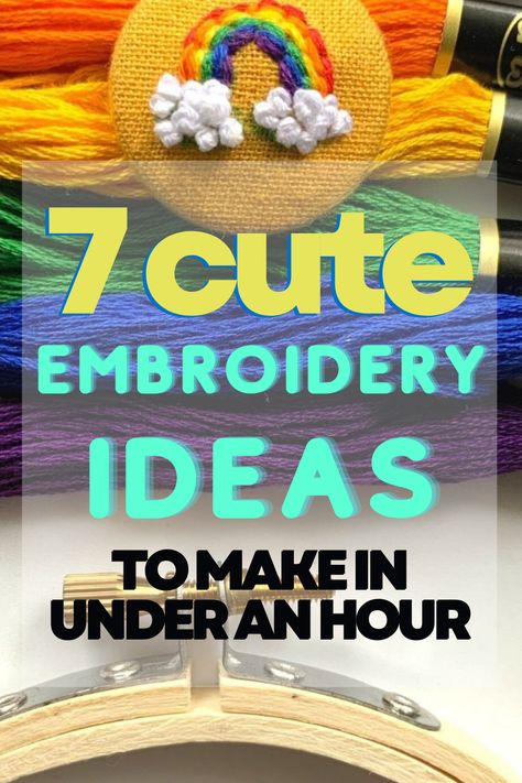 7 Cute Embroidery Ideas You Can Make In Under An Hour - Crewel Ghoul Beginner Embroidery On Clothes, Embroidery On Clothing Diy, Embroidery Ideas For Clothes, Clothing Embroidery Diy Tutorials, Diy Embroidery On Clothes, Hand Embroidery Tshirt Ideas, Embroider Clothes Diy Hand Embroidery, Simple Embroidery Projects, Hand Embroidery Ideas For Beginners