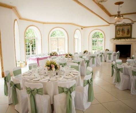 Sage Chair Sashes Sage Chair Sashes, Sage Green And White Decorations, Sage Green And White Table Setting, Sage Green Wedding Chair Sash, Green Wedding Chair Sashes, Mint Green And White Wedding Decor, Sage Green Wedding Backdrop Ideas, Sage Green Wedding Reception Decor, Sage Green Quinceanera Decorations