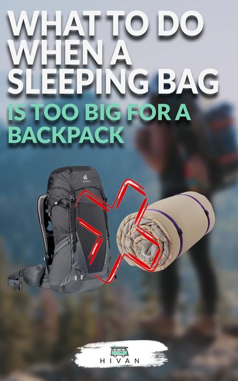 Big sleeping bags are almost always more comfortable, but they’re not the easiest solution for backpacking. If you want to fit your sleeping bag into a backpack but you’re having trouble, it can be frustrating and overwhelming. Today, you’ll learn how to pair almost any sleeping bag with your backpack. Van, Backpacks, Backpacking, Sleep, Sleeping Bag, Backpacking Sleeping Bag, Sleeping Bags, Cool Backpacks