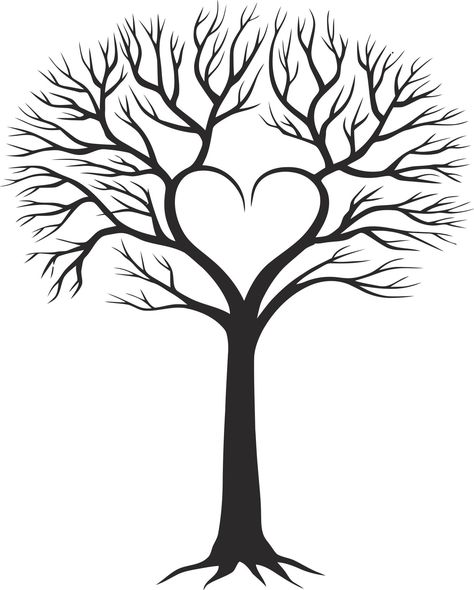 Family Tree With Heart CDR File Family Tree Drawing, Family Tree Painting, Family Tree Tattoo, Idee Babyshower, Siluete Umane, Family Tree Template, Tree Templates, Heart Tree, Wood Burning Patterns