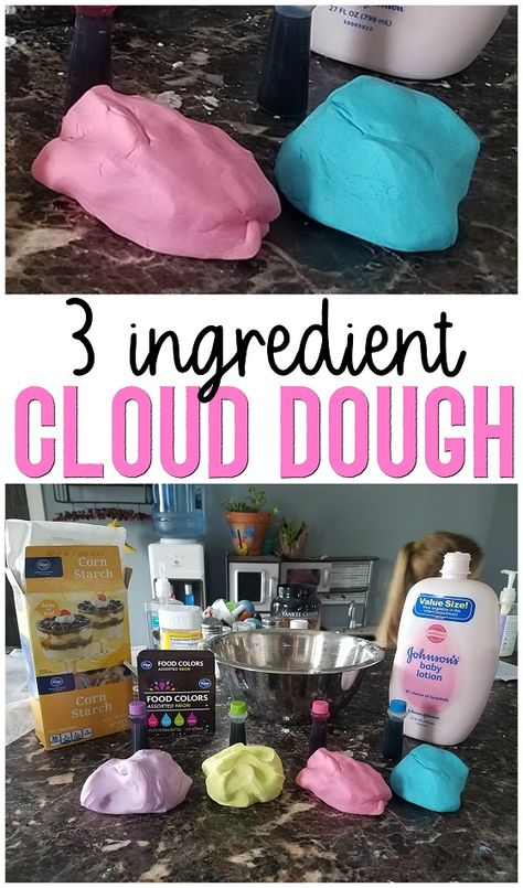 Vetenskapliga Experiment, Cloud Dough Recipes, Babysitting Activities, Easy Kid Activities, Kids Activities At Home, Aktiviti Kanak-kanak, Cloud Dough, Kid Experiments, Aktivitas Montessori