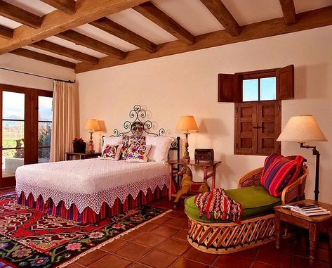 Traditional and Modern Mexican Home Decor | by home imgs | Medium Hacienda Windows Mexican Style, Hacienda Interior Design Mexican Style, Mexican Hacienda Bedroom, Mexican Houses Interior, Mexican Style Bedroom, Hacienda Style Homes Interiors, Eclectic Foyer, Hacienda Style Bedroom, Hacienda Bedroom