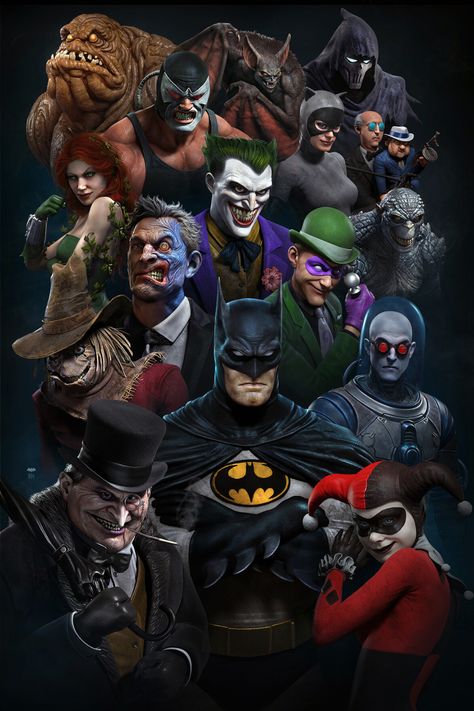 ArtStation - Batman: The Animated Series, Raf Grassetti All Batman, Batman Characters, Hulk Character, Batman Canvas, Der Joker, Joker Batman, Dc Comics Wallpaper, Batman Poster, Comic Villains