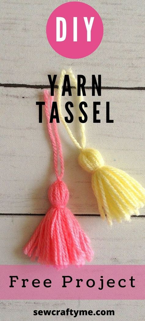 Yarn tassels add style and flair to every project. In this tutorial, you will see how easy it is to create your own yarn tassels to match your projects. You can make them from the leftover yarn you have from your knitting or crochet projects. This fun and easy project is great for DIY crafts and sewing too. Even beginners can make their creations look extra special when DIY yarn tassels are used. How To Make Crochet Tassles, Making Tassels With Yarn, How To Make A Tassel With Yarn, Yarn Tassel Diy, Easy Tassels, Diy Yarn Tassel, Diy Yarn Earrings, Pride Crafts, Fringe Diy