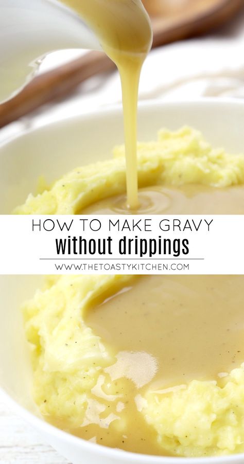 Homemade Turkey Gravy From Drippings, Homemade Turkey Gravy Recipe, Homemade Gravy No Drippings, Thanksgiving Gravy No Drippings, Light Gravy Recipe, Homemade Gravy For Turkey, Gravy Recipe Easy Without Drippings, Homemade Cream Gravy, Thanksgiving Gravy Recipes No Drippings