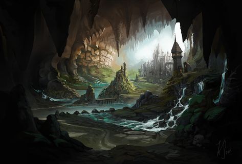 Underground Kingdom by Bezduch on DeviantArt Earth City, Hollow Earth, Episode Interactive Backgrounds, Episode Backgrounds, Underground Cities, The Hollow, Fantasy City, Fantasy Places, Fantasy Setting